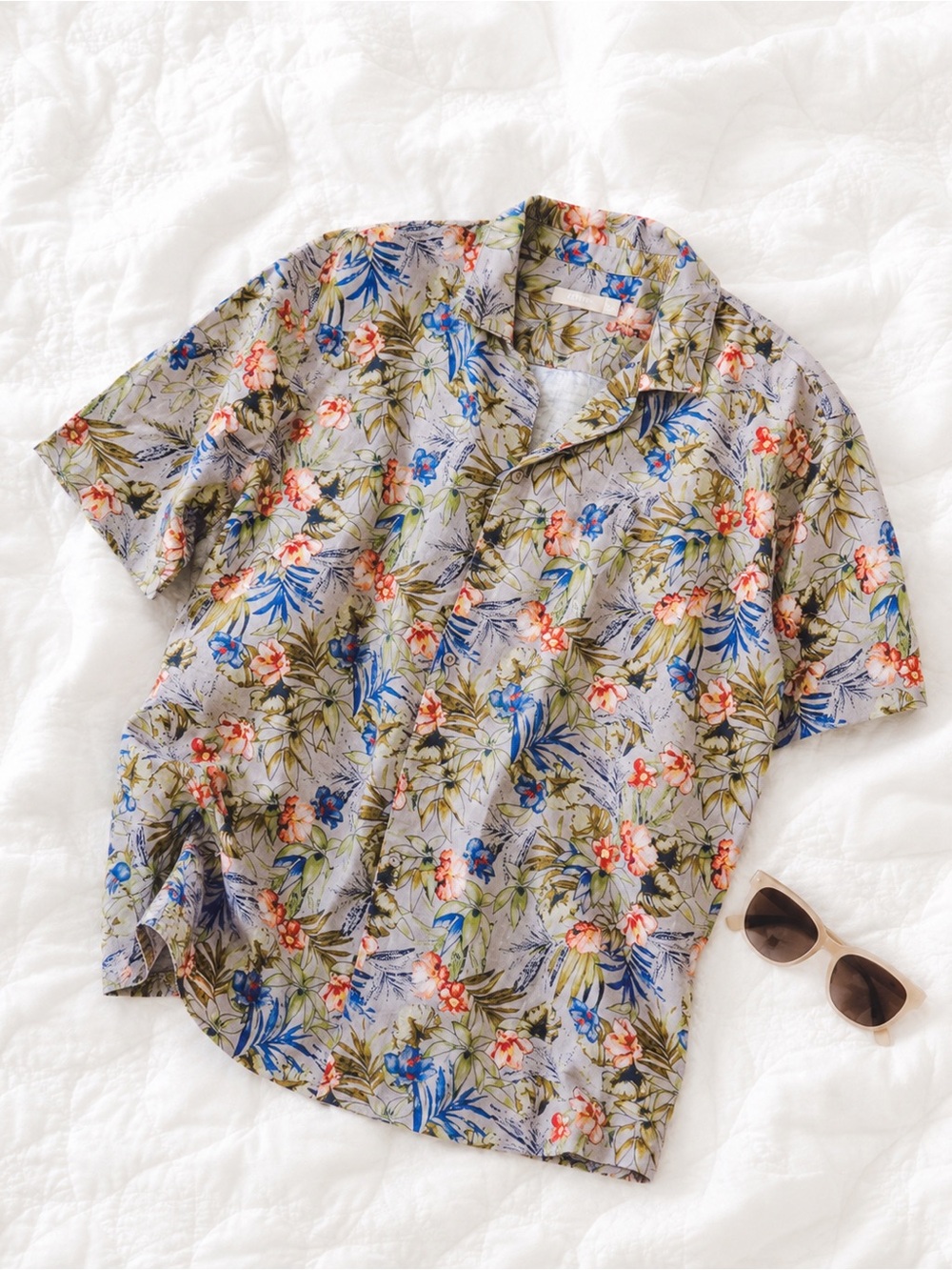 linen blend button down